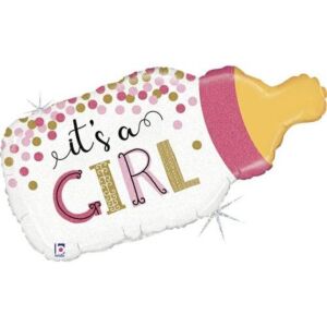 helium ballon it's a girl glitter