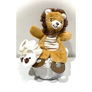 Luiertaart leeuw met slofjes