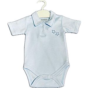 Romper licht blauw met kraagje en sterretjes 