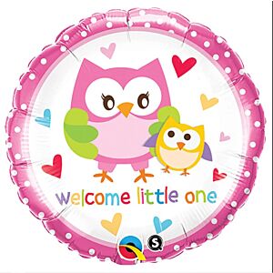 Welcom little one helium ballon roze
