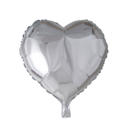 Helium ballon hart zilver 46 cm 