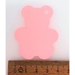 Bedankkaartje beer licht roze