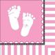 Servetten sweet baby roze met voetjes