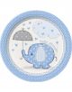 Babyshower bord olifant blauw 18 cm