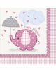 Babyshower servetten roze 16 stuks