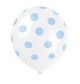 Ballon wit met blauwe stippen