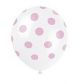 Ballon wit met roze stippen