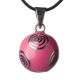 Zwangerschapsbelletje / Bola fuchsia zilver cirkels
