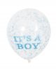 Confetti ballon blauw met de tekst its a boy