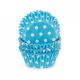 cupecake vormpjes blauw dots  rond 7 cm