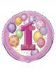 Folieballon 1e verjaardag roze