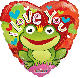 Hart kikker I love you helium ballon 