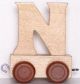 Houten lettertrein wagon letter N
